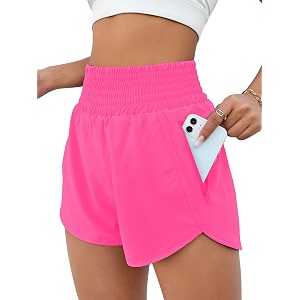 bmjl women39s athletic shorts high waisted running shorts pocket sporty shorts gym elastic workout shorts