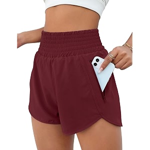bmjl women39s athletic shorts high waisted running shorts pocket sporty shorts gym elastic workout shorts