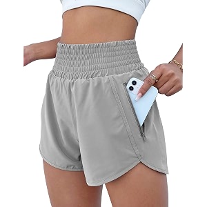 bmjl women39s athletic shorts high waisted running shorts pocket sporty shorts gym elastic workout shorts