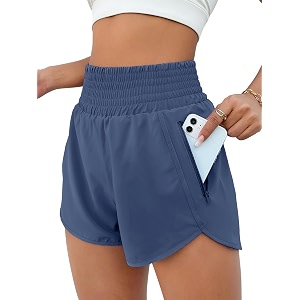 bmjl women39s athletic shorts high waisted running shorts pocket sporty shorts gym elastic workout shorts
