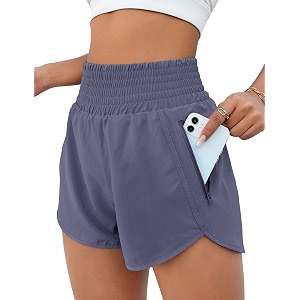 bmjl women39s athletic shorts high waisted running shorts pocket sporty shorts gym elastic workout shorts
