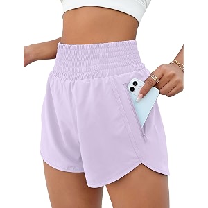 bmjl women39s athletic shorts high waisted running shorts pocket sporty shorts gym elastic workout shorts