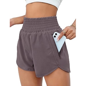 bmjl women39s athletic shorts high waisted running shorts pocket sporty shorts gym elastic workout shorts
