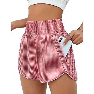bmjl women39s athletic shorts high waisted running shorts pocket sporty shorts gym elastic workout shorts