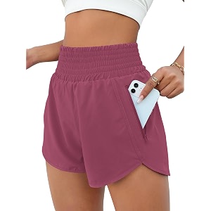 bmjl women39s athletic shorts high waisted running shorts pocket sporty shorts gym elastic workout shorts