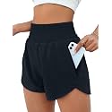 BMJL Women's Athletic Shorts High Waisted Running Shorts Pocket Sporty Shorts Gym Elastic Workout Shorts