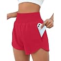 BMJL Women's Athletic Shorts High Waisted Running Shorts Pocket Sporty Shorts Gym Elastic Workout Shorts