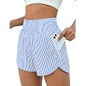BMJL Women's Athletic Shorts High Waisted Running Shorts Pocket Sporty Shorts Gym Elastic Workout Shorts