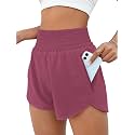 BMJL Women's Athletic Shorts High Waisted Running Shorts Pocket Sporty Shorts Gym Elastic Workout Shorts
