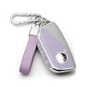 For BMW X5 Car Key cover & Key chain accessories (Purple Set)