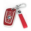 For BMW X5 Car Key cover & Key chain accessories (Red set)