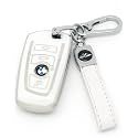 For BMW X5 Car Key cover & Key chain accessories (White set)