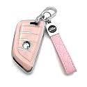 For BMW X5 Car Key cover & Key chain accessories (Pink set)