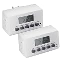BN-LINK Indoor 24H Programmable Digital Timer Outlet, Slim 1 Outlet, 2 Pack