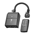 BN-LINK Outdoor Timer for Lights, 100FT Remote Control