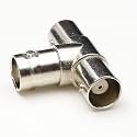 BNC Female to Dual Female Adapter | Tee Type RF Coaxial Connector | 3-Way BNC Jointer for CCTV DVR Camera (3)