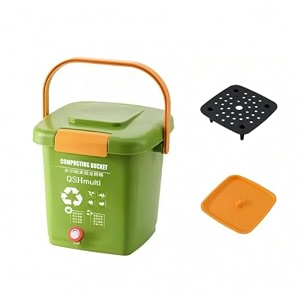 bnf easy-to-use compost bin with lid and spigot odor-control compost container with tap indoor bokashi fermenter with spigot countertop for gardeners homeowners balcony kitchen compost bin