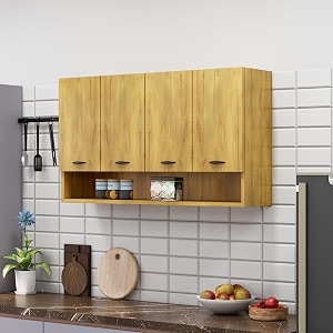 bniture engineered wood wall-mount kitchen cabinet  modular kitchen storage cabinet with shelves amp 4 doors  space-saving wall cabinet for kitchen giant wood