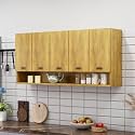 Bniture Engineered Wood Wall-Mount Kitchen Cabinet | Modular Kitchen Storage Cabinet with Shelves &amp; 5 Doors | Space-Saving Wall Cabinet for Kitchen (Giant Wood)