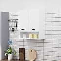 Bniture Engineered Wood Wall-Mount Kitchen Cabinet | Modular Kitchen Storage Cabinet with Shelves &amp; 2 Doors | Space-Saving Wall Cabinet for Kitchen (Frosty White)