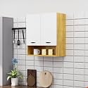Bniture Engineered Wood Wall-Mount Kitchen Cabinet | Modular Kitchen Storage Cabinet with Shelves &amp; 2 Doors | Space-Saving Wall Cabinet for Kitchen (Giant Wood &amp; Frosty White)