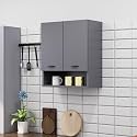 Bniture Engineered Wood Wall-Mount Kitchen Cabinet | Modular Kitchen Storage Cabinet with Shelves &amp; 2 Doors | Space-Saving Wall Cabinet for Kitchen (Slate Grey)