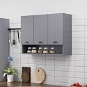 Bniture Engineered Wood Wall-Mount Kitchen Cabinet | Modular Kitchen Storage Cabinet with Shelves &amp; 3 Doors | Space-Saving Wall Cabinet for Kitchen (Slate Grey)
