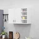 Bniture Engineered Wood Wall-Mount Kitchen Cabinet | Modular Kitchen Storage Cabinet with Shelves &amp; 2 Doors with Open Box | Space-Saving Wall Cabinet for Kitchen (Frosty White)