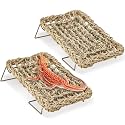 BNOSDM Bearded Dragon Hammock 2 PCS Seagrass Reptile Bed Tank Accessories