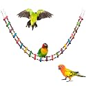 BNOSDM Bird Ladder Bridge Colorful Wooden Parakeet Toys Swing (45.3in)