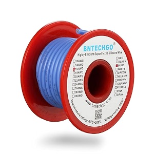 bntechgo 16 gauge silicone wire 25 feet spool blue soft and flexible high temperature resistant highly efficient electrical wires 16 awg silicone wire 252 strands of tinned copper wire