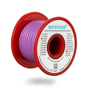 bntechgo 16 gauge silicone wire 25 feet spool purple soft and flexible high temperature resistant highly efficient electrical wires 16 awg silicone wire 252 strands of tinned copper wire