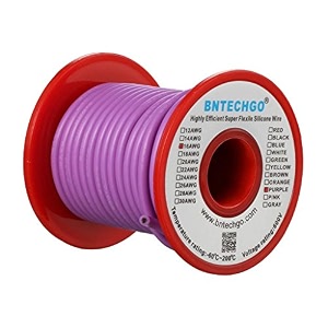 bntechgo 16 gauge silicone wire spool 50 ft purple flexible 16 awg stranded tinned copper wire