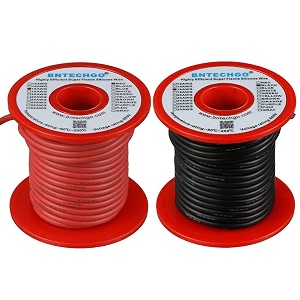 bntechgo 16 gauge silicone wire spool red 50 feet and black 50 feet flexible 16 awg stranded tinned copper wire