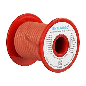 bntechgo 16 gauge silicone wire spool 50 ft orange flexible 16 awg stranded tinned copper wire
