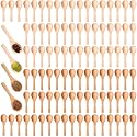 Boao 100 Pcs Small Wooden Spoons, 3.5'' L Mini Spoon for Honey, Sugar, Salt
