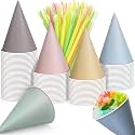Boao 100 Pcs Snow Cone Cups Syrup Spoon Straws,Morandi,4.5 Oz
