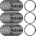 Boao 2 Inch Black 60 Pcs Loose Leaf Binder Rings Bulk Metal Book Rings
