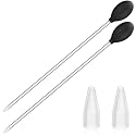 Boao 2 Sets Aquarium Coral Feeder Pipette Long Syringe Feeding Tube, Black