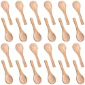 Boao 24 Pcs Small Wooden Spoons, 3.5'' L Mini Spoon for Honey, Sugar, Salt