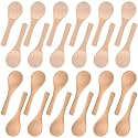 Boao 24 Pcs Small Wooden Spoons, 3.5'' L Mini Spoon for Honey, Sugar, Salt