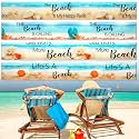 Boao 4 Pack Beach Towel Bands for Chair, Elastic Strap,Beach Word