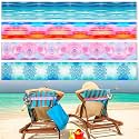 Boao 4 Pack Beach Towel Bands for Chair, Elastic Strap,Gradient Style