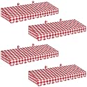 Boao 4 Pack Red Gingham Cardboard Circus Awning, 3D Paper Awning Decor