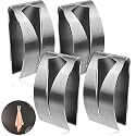 Boao 4 Pcs Self Adhesive Kitchen Towel Hook Holder,Silver
