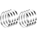 Boao 4 Pieces 8 Inch 304 Stainless Steel Worm Gear Duct Clamps (Pack of 2)
