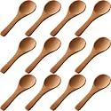 Boao 50 Pcs Small Wooden Spoons, 3.5'' L Mini Spoon for Honey, Sugar, Salt