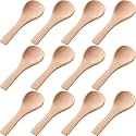 Boao 50 Pcs Small Wooden Spoons, 3.5'' L Mini Spoon for Honey, Sugar, Salt