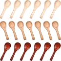 Boao 50 Pcs Small Wooden Spoons, 3.5'' L Mini Spoon for Honey, Sugar, Salt