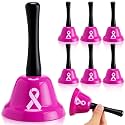 Boao 6 Pack Breast Cancer Bell Beating Cancer Celebration Bells 5.1′, Pink